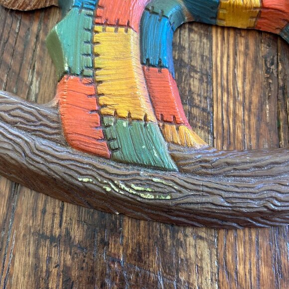 Vintage Hand-Painted Patchwork Quilt Rocking Horse Wall Hanging Nursery child ro - Picture 6 of 8